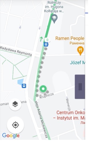 Скриншот програми Jakdojade - карти маршрутів